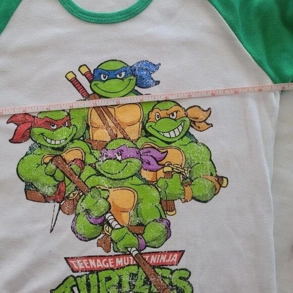 Teenage Mutant Ninja Turtles TMNT - Boys Size Medium 3/4 Sleeve Vintage T-Shirt - Picture 9 of 10